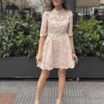 Μίνι φόρεμα από ροζ διάτριτη4