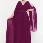 Μαξι αμπιγιε φόρεμα mageda από μουσελίνα