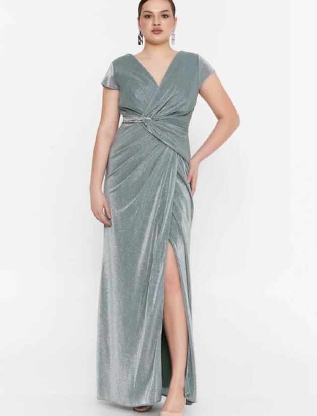 Μαξι αμπιγιε φόρεμα λουρεξ μπροστά