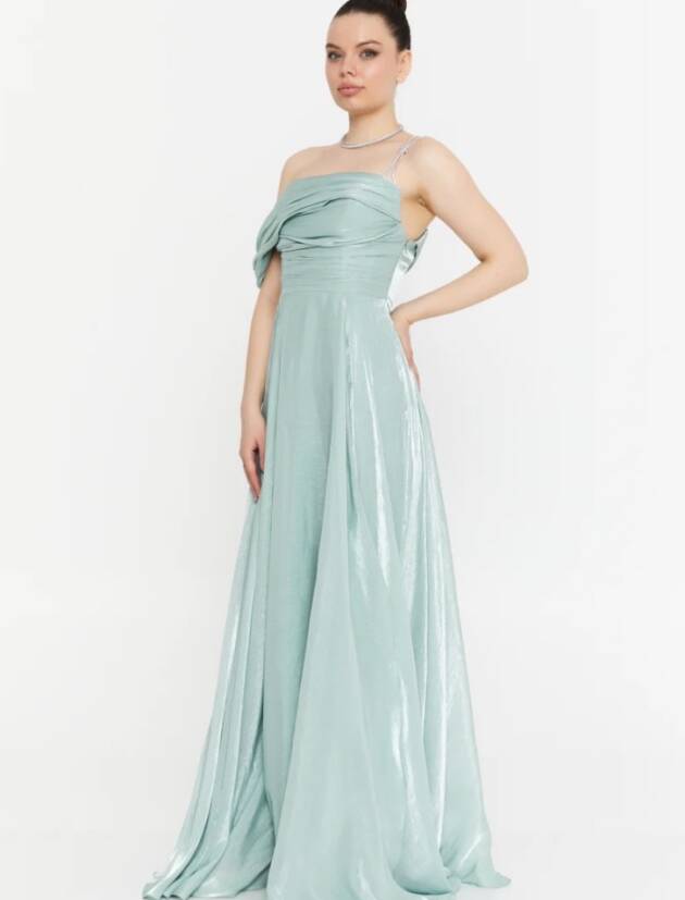 Μαξι αμπιγιε φόρεμα με έναν ώμο σε βεραμάν1