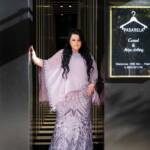 Plus size Μαξι γοργονε φόρεμα ελαστικό από δαντέλα παγιετα5