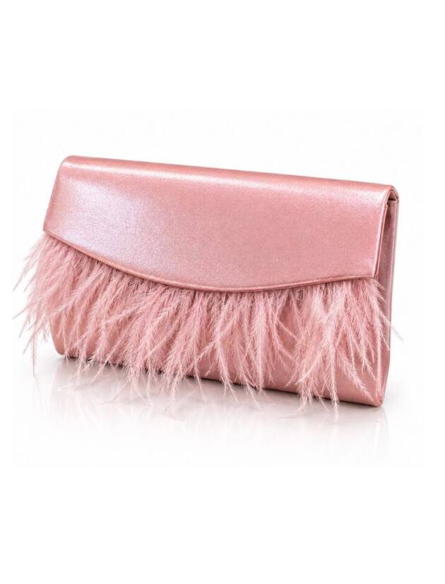 Βραδινό Σατέν Τσαντάκι με Φτερά – Dusty Pink